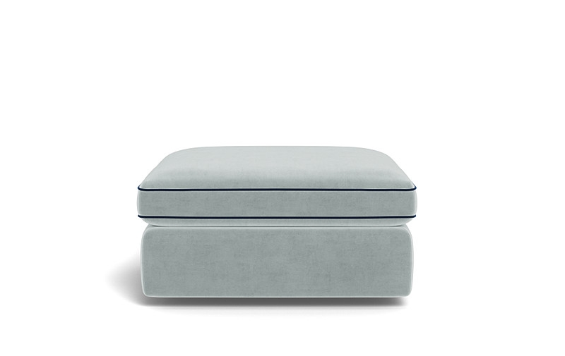 James Square Ottoman with Contrast Piping and Storage Option - Image 2