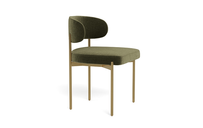 Hollis Metal Framed Upholstered Chair with Brass Legs - Image 2