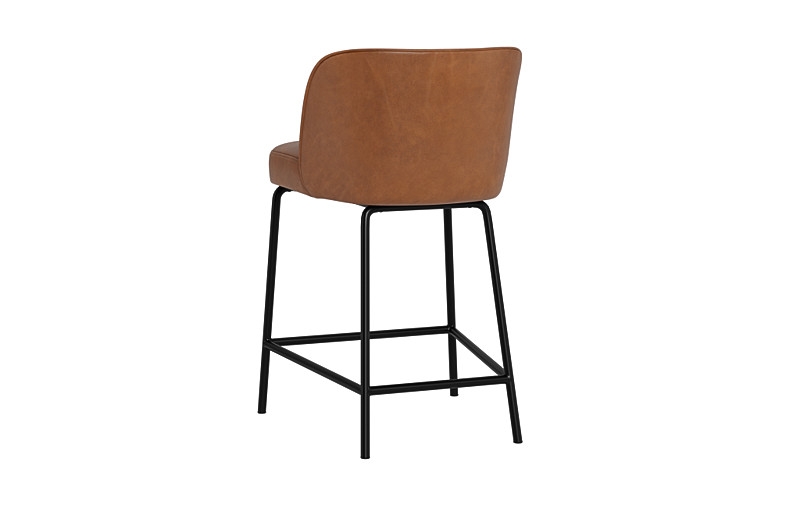 Graham Leather Metal Framed Upholstered Counter Stool - Image 2