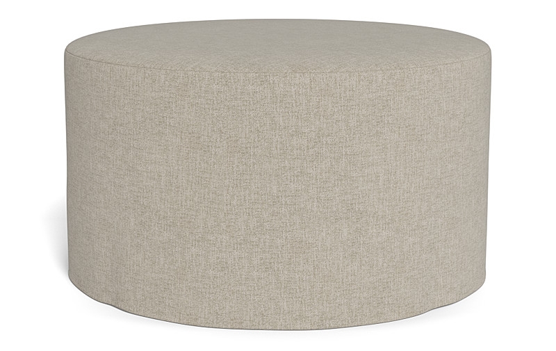 Dixon Slipcovered Round Ottoman - Image 4