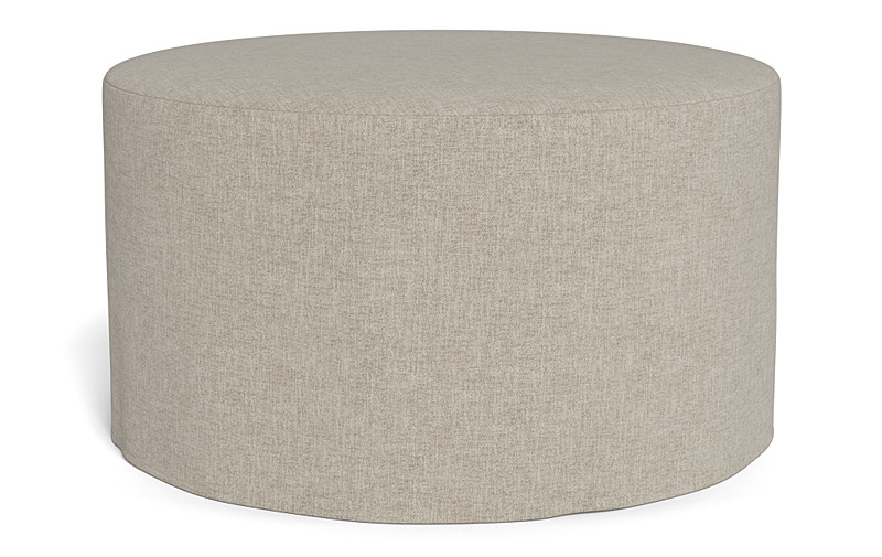 Dixon Slipcovered Round Ottoman - Image 3