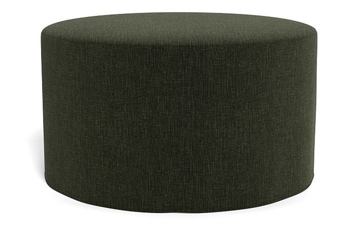 Dixon Slipcovered Round Ottoman - Image 0