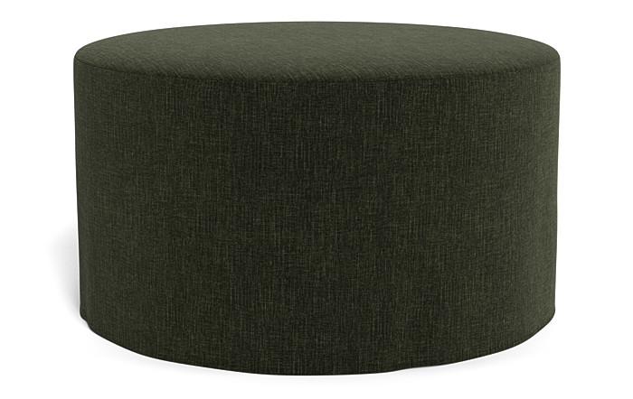 Dixon Slipcovered Round Ottoman - Image 1