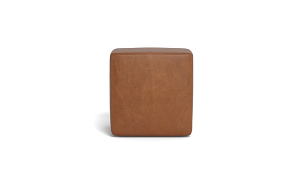 Conor Leather Square Stool Ottoman - Image 0