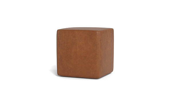 Conor Leather Square Stool Ottoman - Image 2
