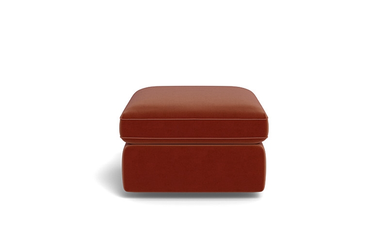 James Rectangle Ottoman with Contrast Piping and Storage Option - Image 2