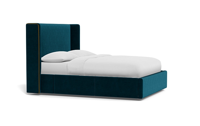 Graham Upholstered Bed with Contrast Piping and Storage Option - Image 1