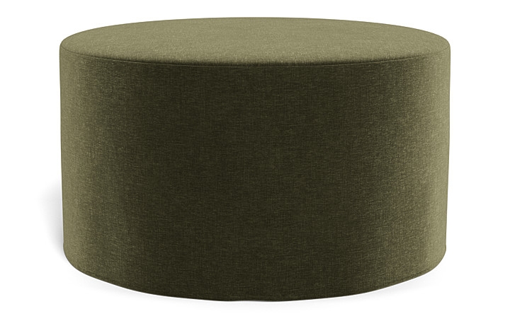 Dixon Slipcovered Round Ottoman - Image 1