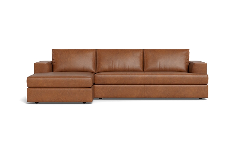 Lee Leather 3-Seat Left Chaise Sectional - Image 0