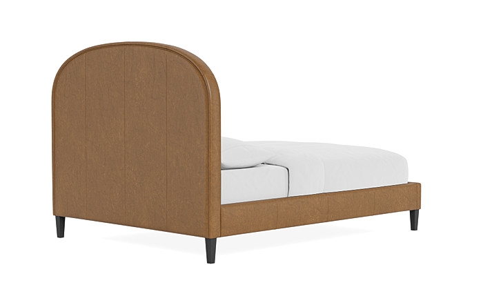 Anson Leather Upholstered Bed, Queen, Black Square Leg, 55" High - Image 3