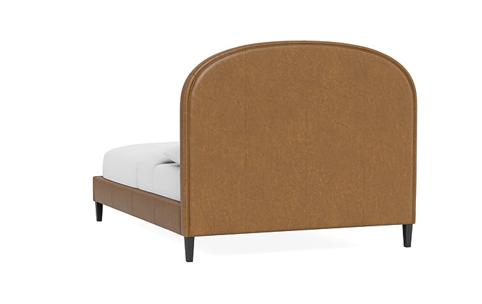 Anson Leather Upholstered Bed, Queen, Black Square Leg, 55" High - Image 2