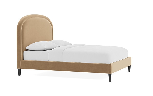 Anson Upholstered Bed, Queen, Natural Oak Tapered Square Leg, 55" High Headboard Height - Image 1