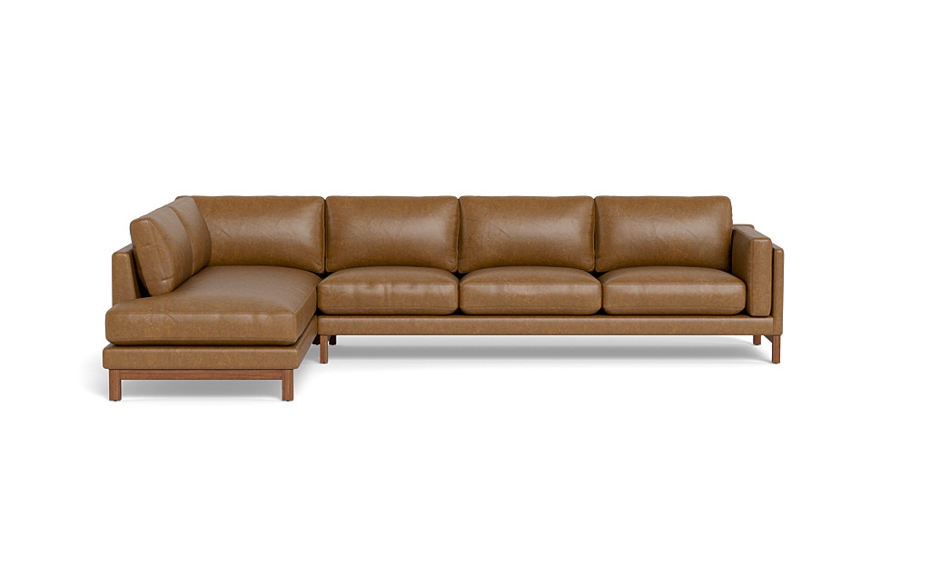 Gaby Leather 4-Seat Sectional with Left Bumper - Image 0