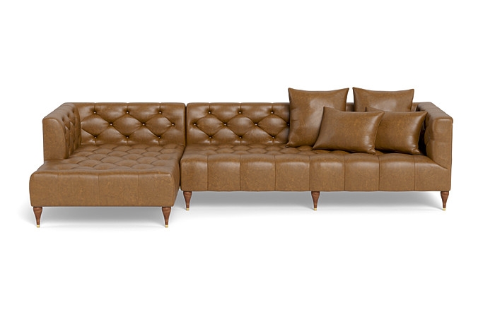 Ms. Chesterfield Leather Sectional Sofa with  Chaise by Apartment Therapy - Image 0