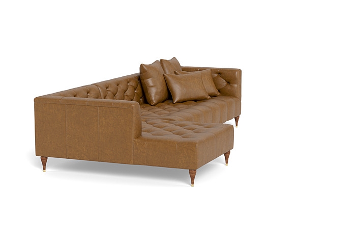 Ms. Chesterfield Leather Sectional Sofa with  Chaise by Apartment Therapy - Image 2