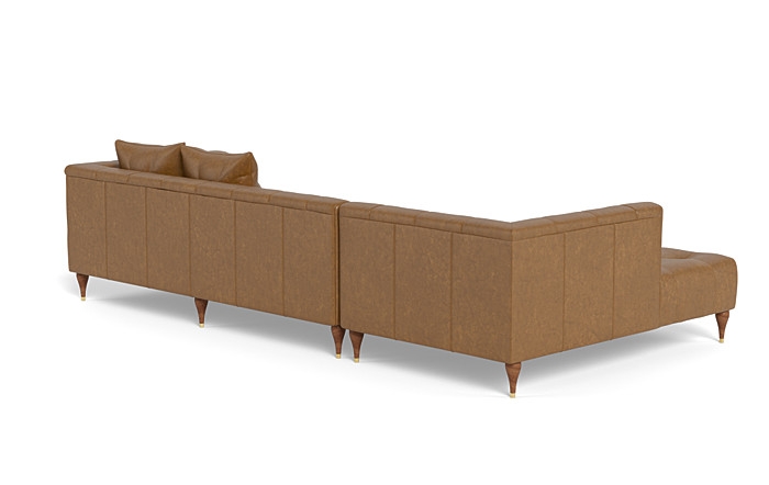 Ms. Chesterfield Leather Sectional Sofa with  Chaise by Apartment Therapy - Image 1