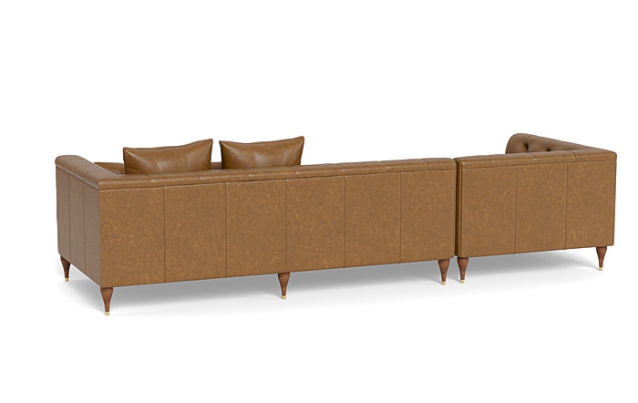 Ms. Chesterfield Leather Sectional Sofa with  Chaise by Apartment Therapy - Image 3