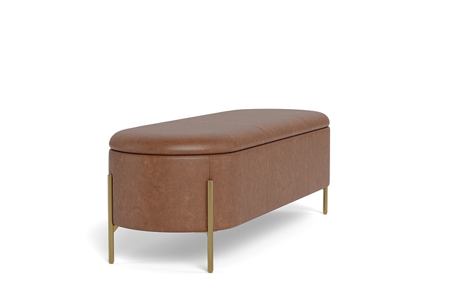 Fiona Leather Storage Bench - Image 1