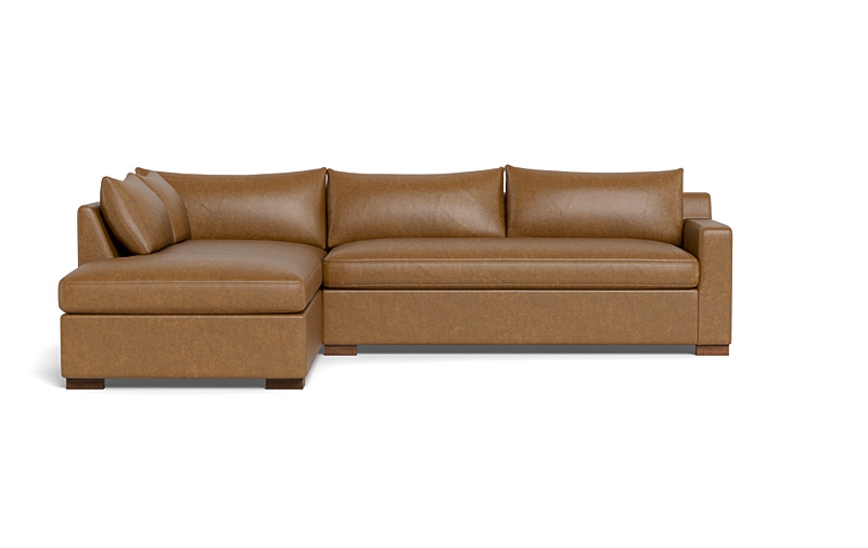 Sloan Leather Left Bumper Sleeper Sectional - Image 0