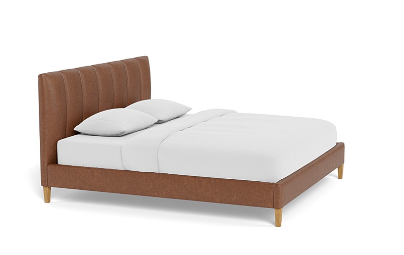Lowen Leather Upholstered Bed with Tufting Option - Image 1