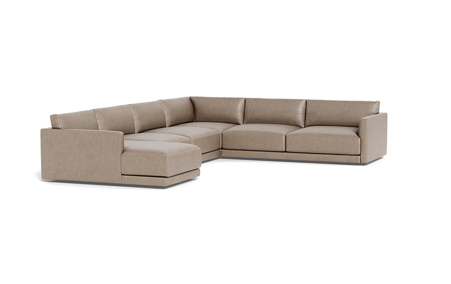 Lukas Leather 4-Piece 5-Seat Corner Chaise Sectional Left - Image 3