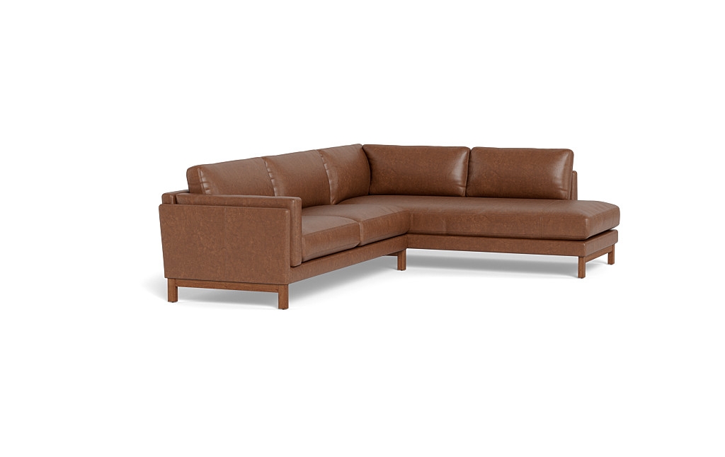 Gaby Leather 3-Seat Sectional with  Bumper - Image 2