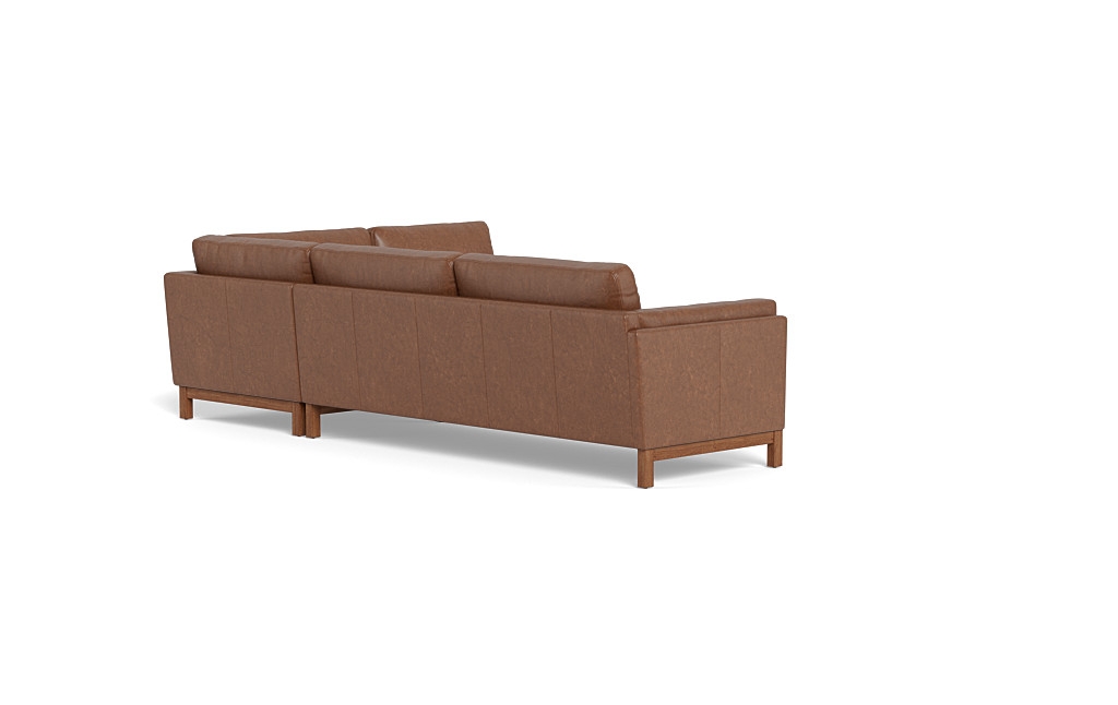 Gaby Leather 3-Seat Sectional with  Bumper - Image 1