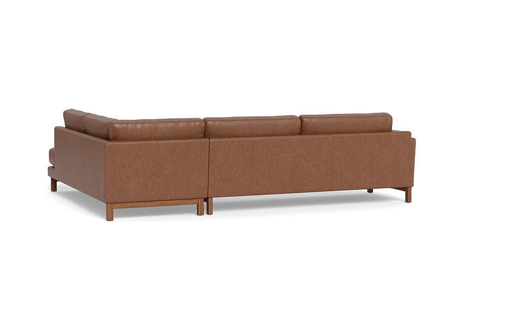Gaby Leather 3-Seat Sectional with  Bumper - Image 3