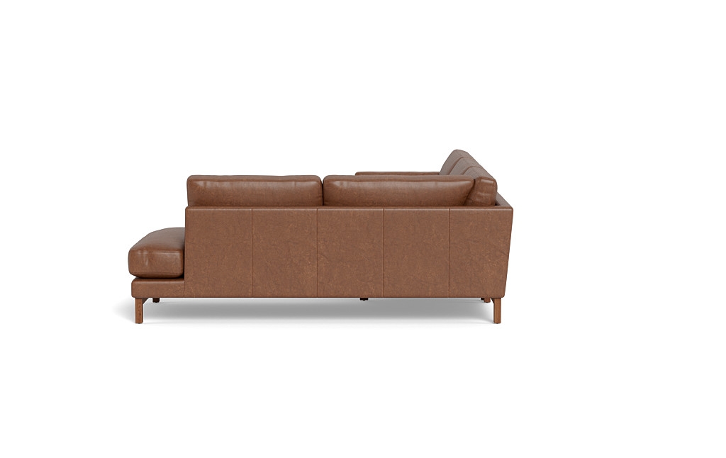 Gaby Leather 3-Seat Sectional with  Bumper - Image 4