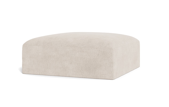 Simon Slipcovered Square Ottoman - Image 1