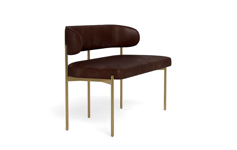 Hollis Leather Metal Framed Bench - Image 4