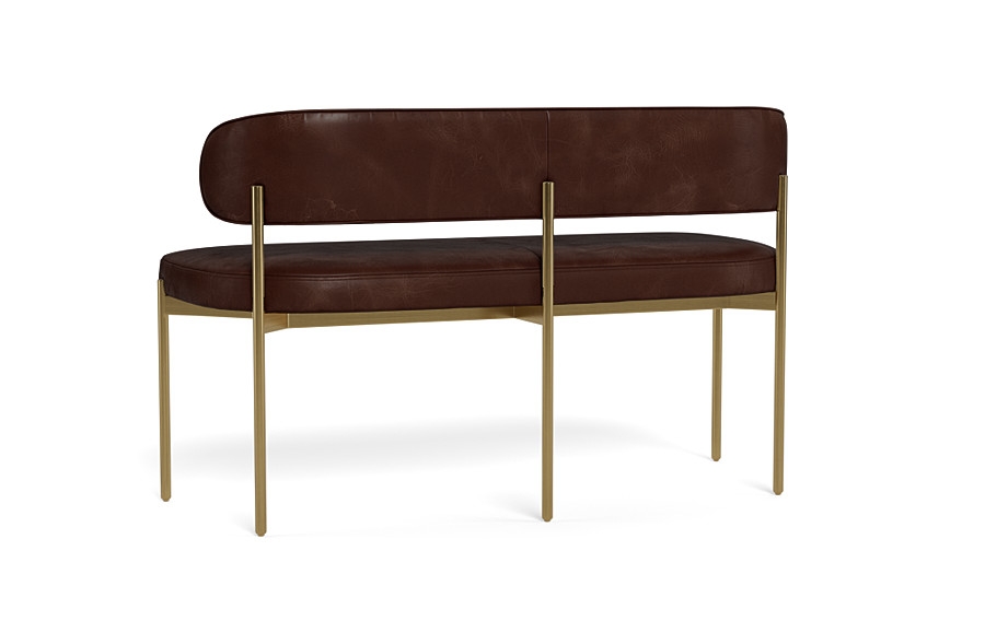 Hollis Leather Metal Framed Bench - Image 3