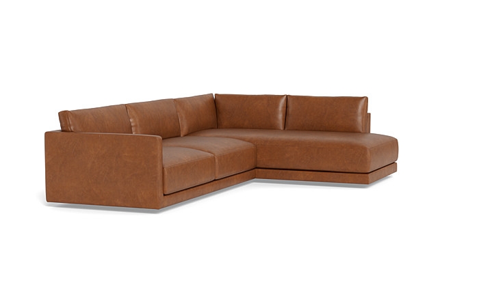 Lukas 3-Seat Leather Right Bumper Sectional - Image 1