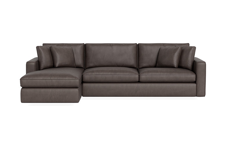 James Leather 3-Seat Left Chaise Sectional - Image 0