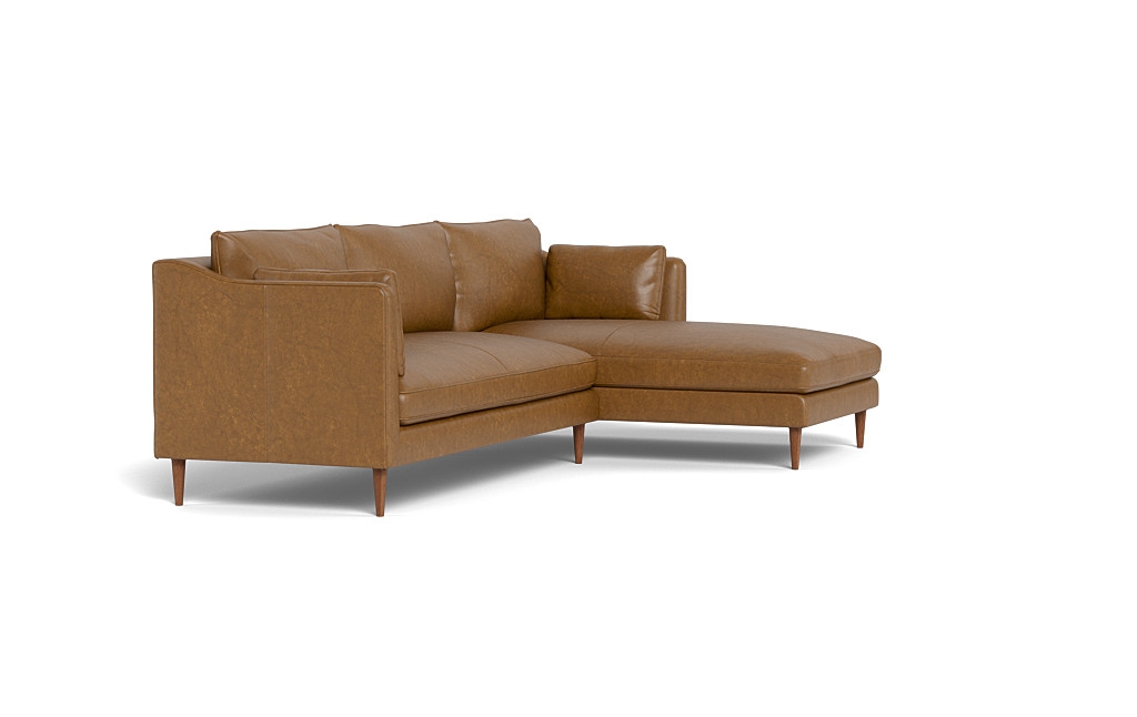 Caitlin Leather Right Chaise Sectional by The Everygirl® - Image 1