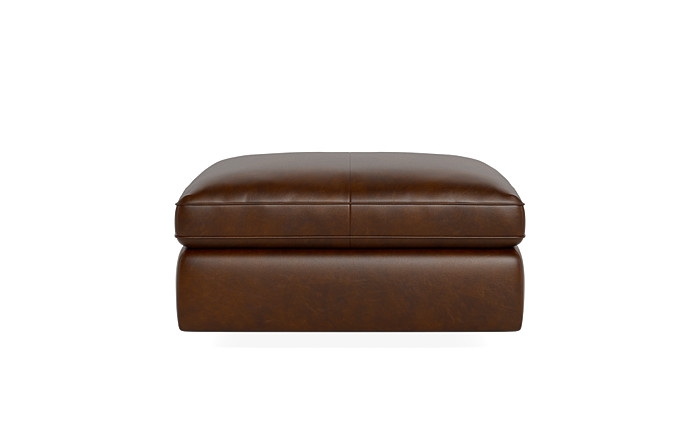 James Leather Square Ottoman with Storage Option - Image 0