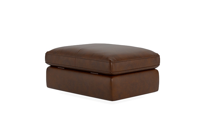 James Leather Square Ottoman with Storage Option - Image 2