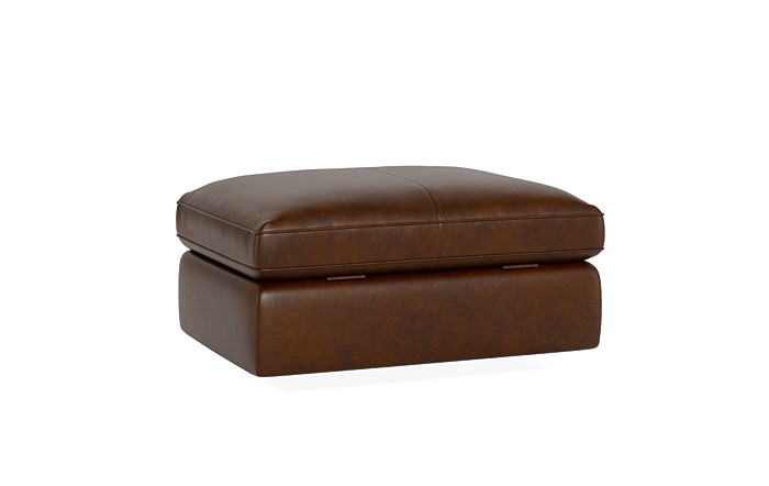 James Leather Square Ottoman with Storage Option - Image 1