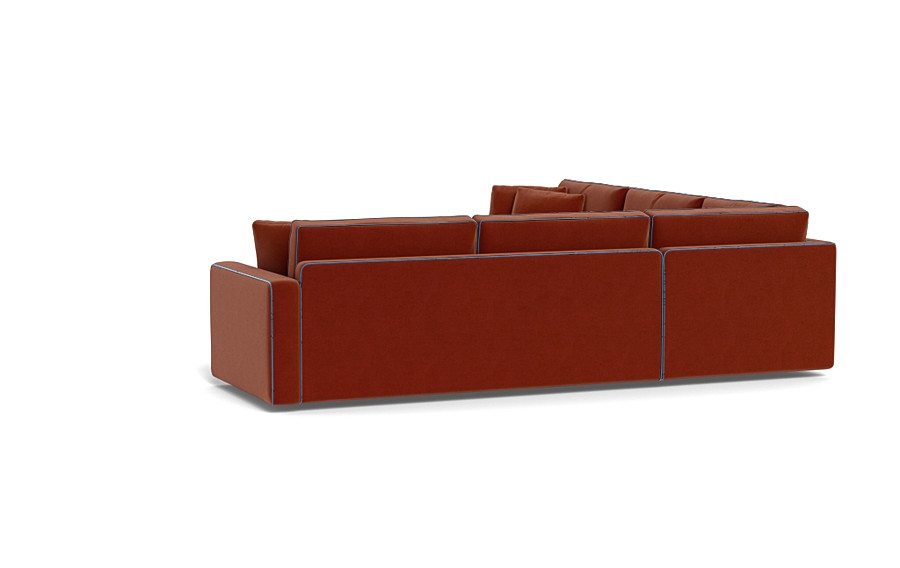 James 3-Piece 4-Seat Corner Sectional with Contrast Piping - Image 4