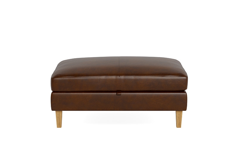 Sloan Leather Storage Ottoman - Image 0