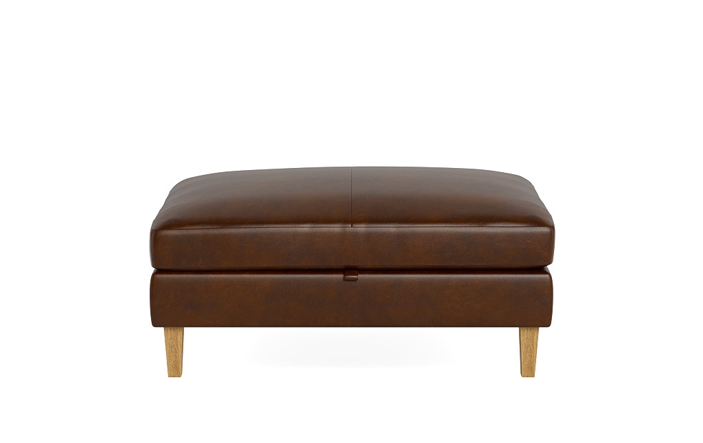 Sloan Leather Storage Ottoman - Image 0