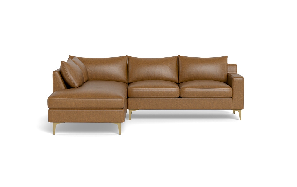 Sloan Leather 3-Seat  Bumper Sectional - Image 0
