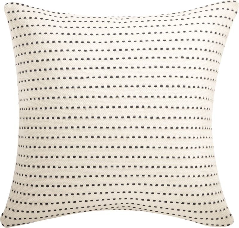 20" Clique Black and White Pillow with Down-Alternative Insert - Image 3