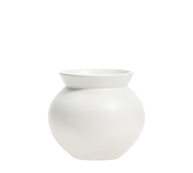 Mason Tapered Low Round Vase, Ivory - Image 0