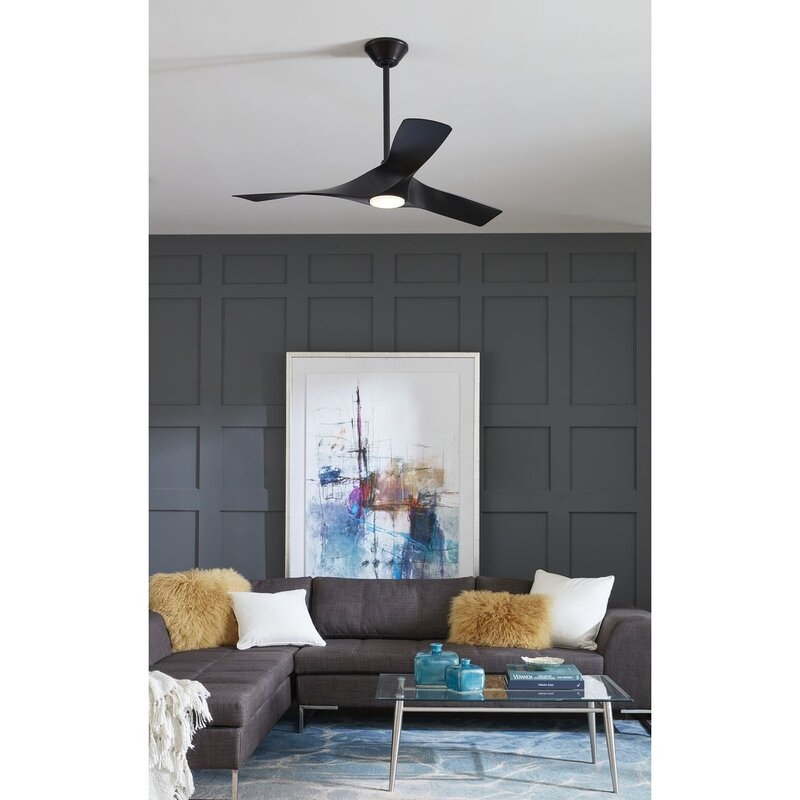 52'' 3 - Blade LED Standard Ceiling Fan with Remote Control and Light Kit Included - Image 1