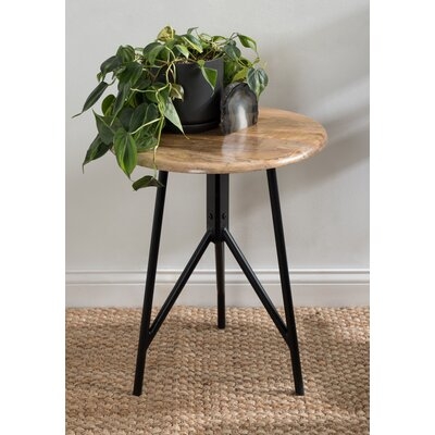 Eklund Round Wood Side Table, Natural - Image 1