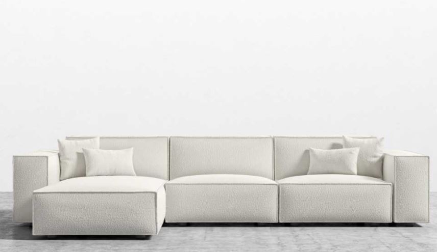 Porter Sectional - Oyster Black Feet Right-hand-facing - Image 0