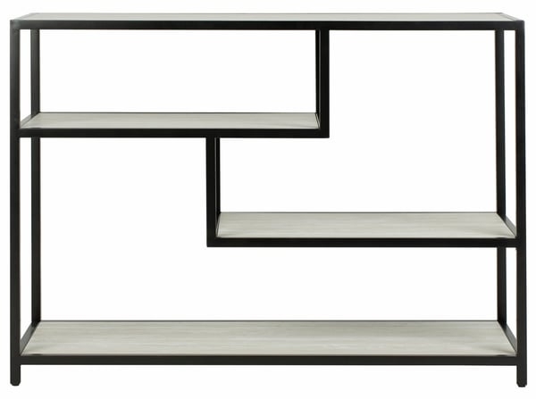 Reese Geometric Console Table, Beige & Black - Image 0