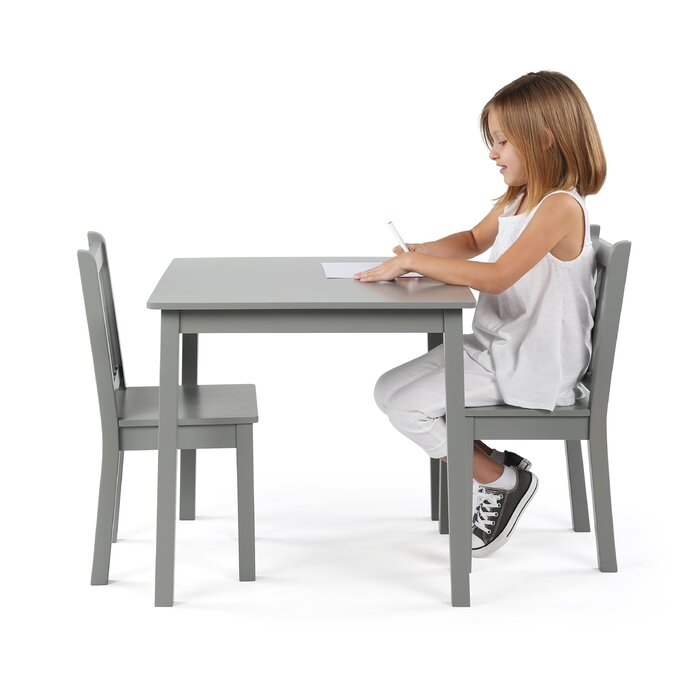 Albertville Kids 3 Piece Square Writing Table and Chair Set - Image 1