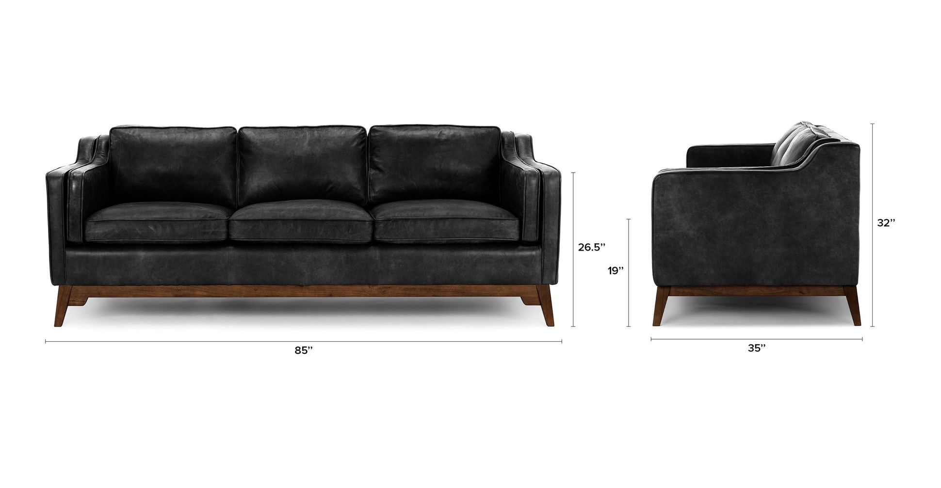 Worthington Oxford Black Sofa - Image 5